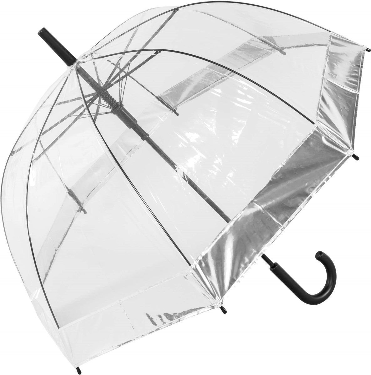 Clear Umbrella with Silver Border Dome Umbrellas